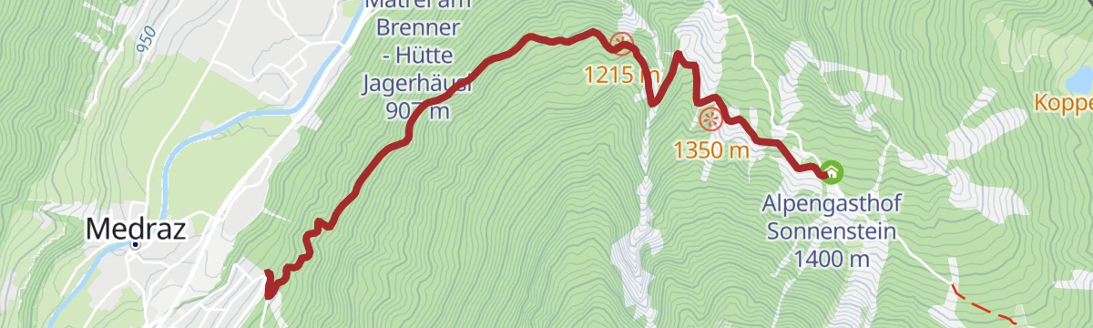Route map: Medraz - Sonnenstein